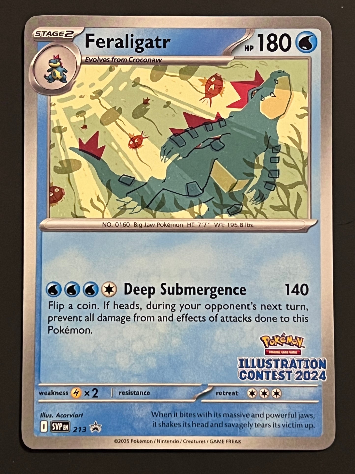 SVP213 Feraligatr (ILLUSTRATION CONTEST 2024) - Stamped Black Star Promo