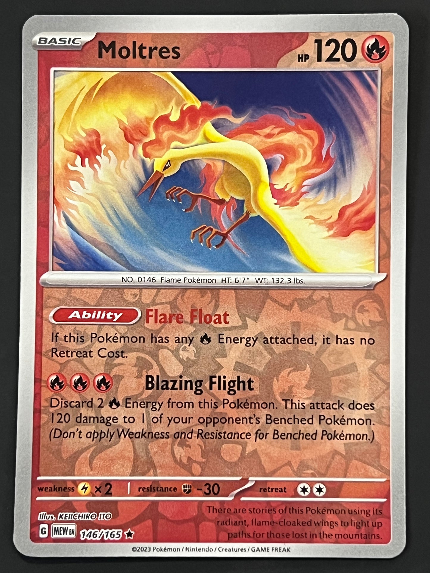 146/165 Moltres - Pokémon 151 Rare Reverse
