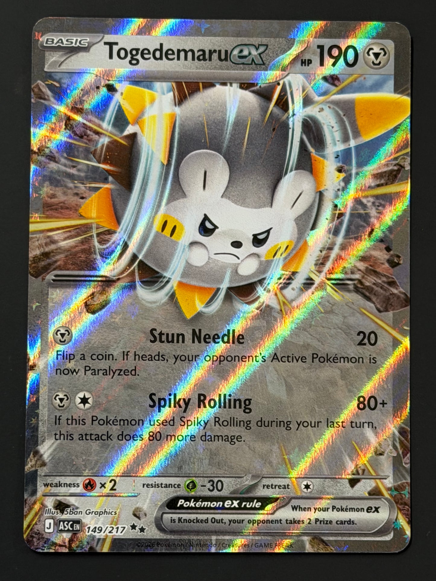 149/217 Togedemaru ex - Pokémon Ascended Heroes Double Rare
