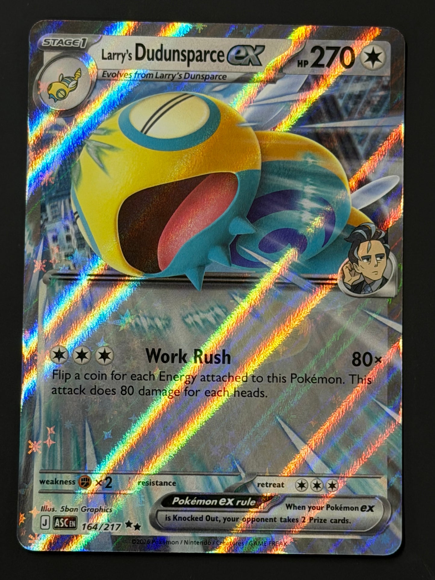 164/217 Larry’s Dudunsparce ex - Pokémon Ascended Heroes Double Rare
