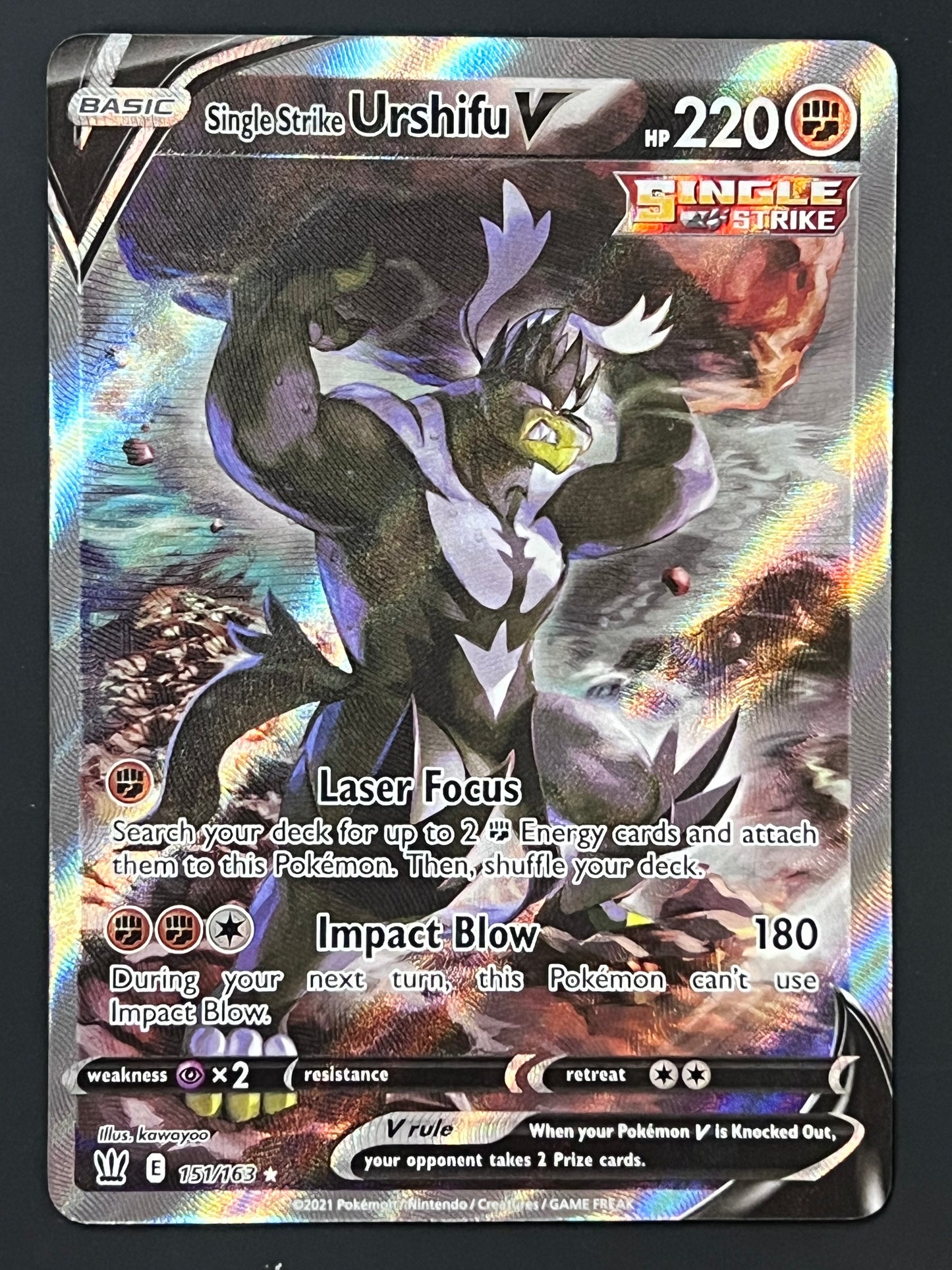 151/163 Single Strike Urshifu V - Pokémon Battle Styles Alternate Full Art