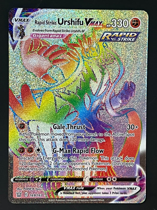 169/163 Rapid Strike Urshifu VMax - Pokémon Battle Styles Rainbow Secret Rare