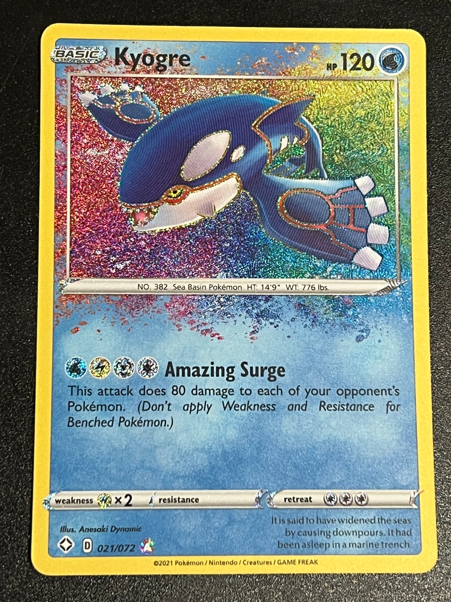 021/072 Kyogre - Pokémon Shining Fates Amazing Rare