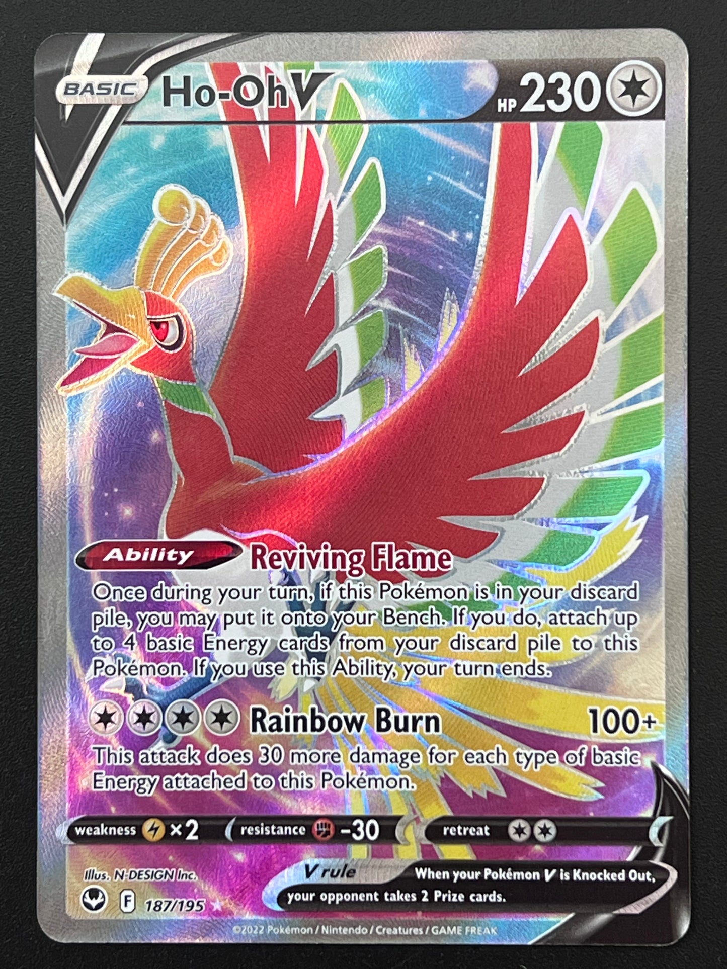 187/195 Ho-Oh V - Pokémon Silver Tempest Full Art