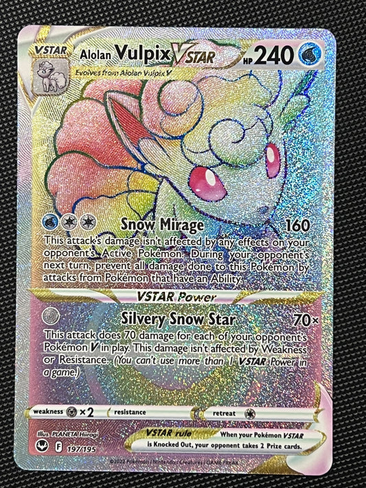 197/195 Alolan Vulpix VStar - Pokémon Silver Tempest Rainbow Secret Rare