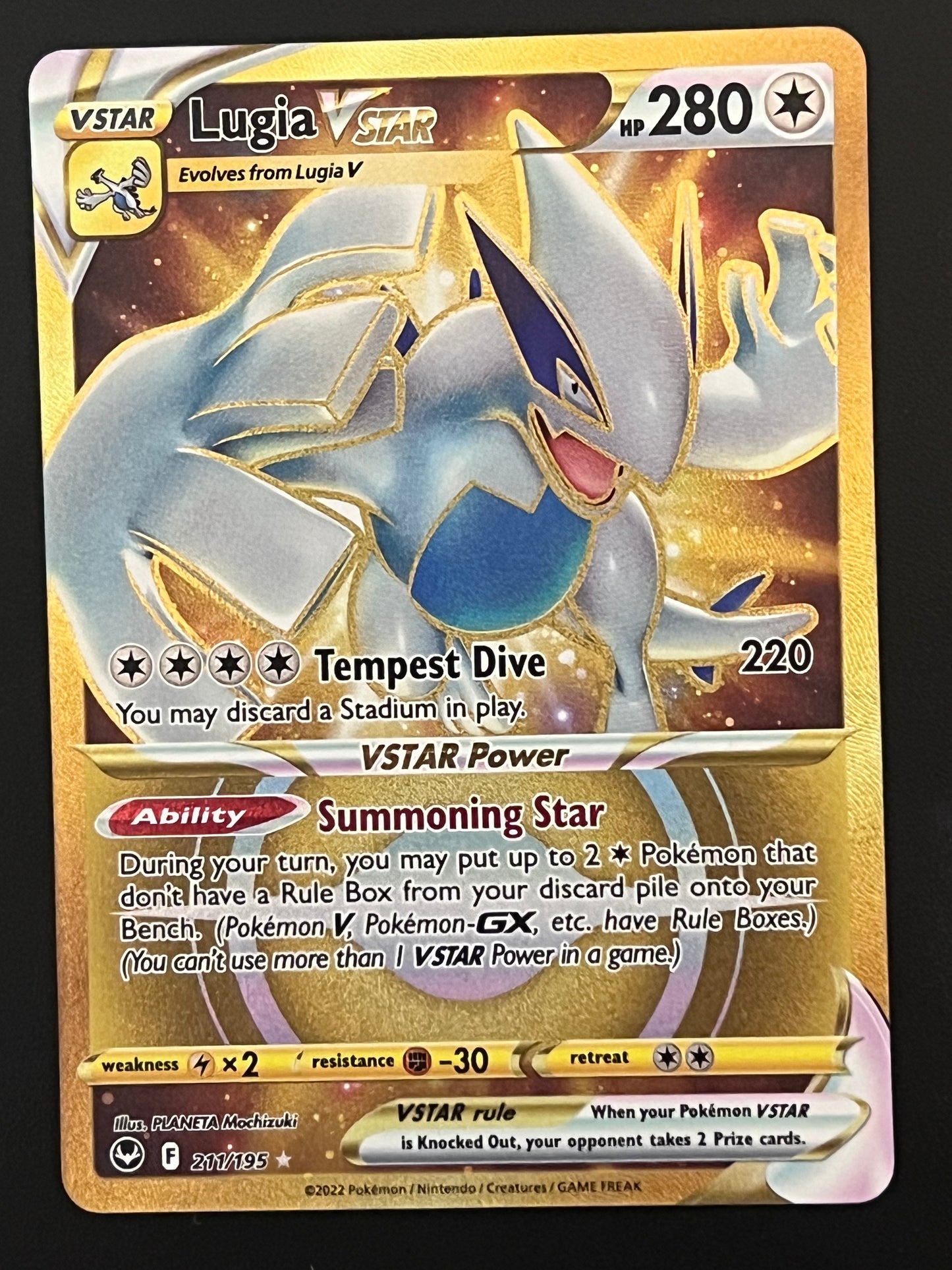 211/195 Lugia VStar - Pokémon Silver Tempest Gold Secret Rare