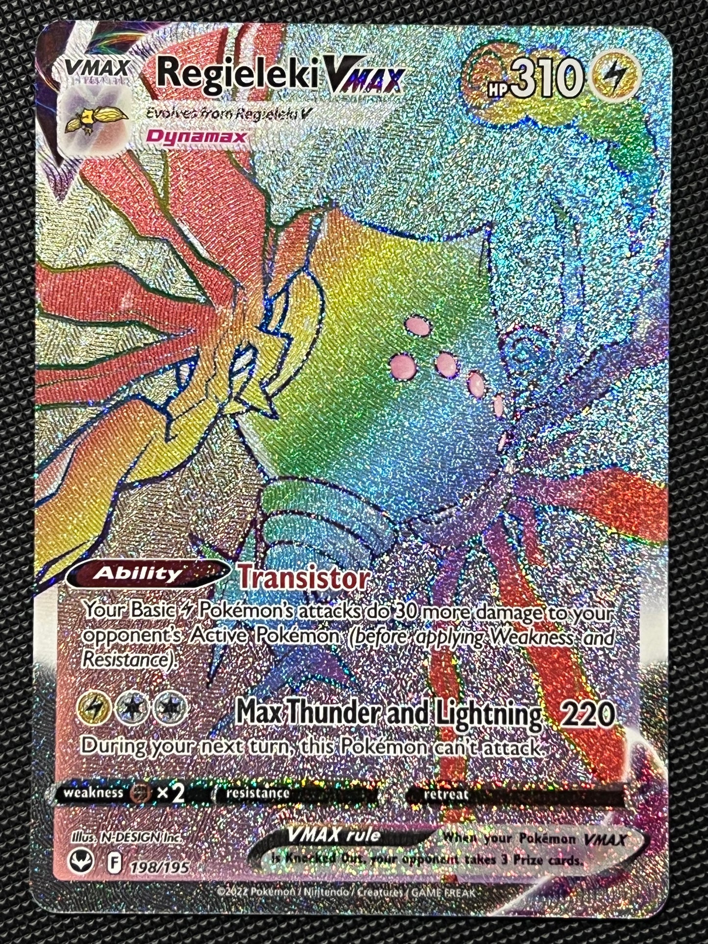 198/195 Regieleki VMax - Pokémon Silver Tempest Rainbow Secret Rare