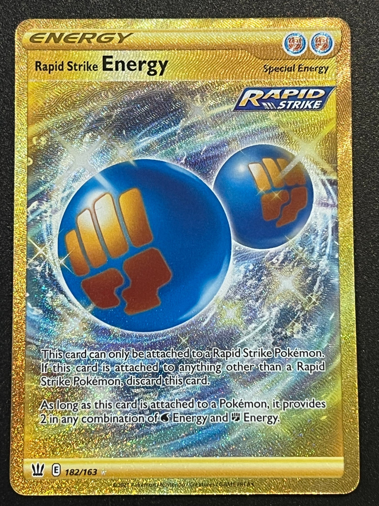 182/163 Rapid Strike Energy - Pokémon Battle Styles Gold Secret Rare