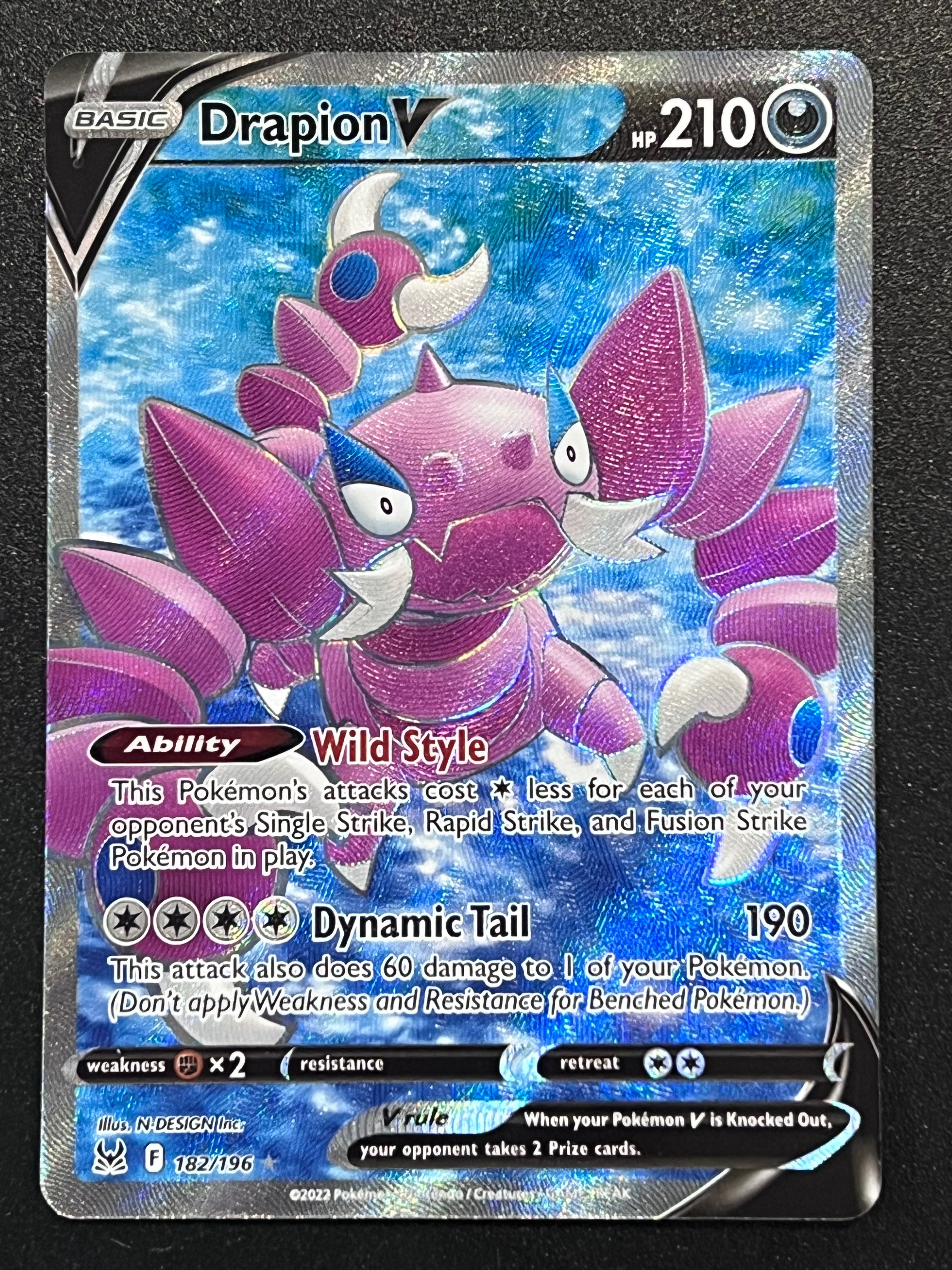 Drapion V - 182/196 Lost Origin Rare Holo V Full Art Jarvvos Drapion V - 182/196 Lost Origin Rare Holo V Full Art Jarvvos