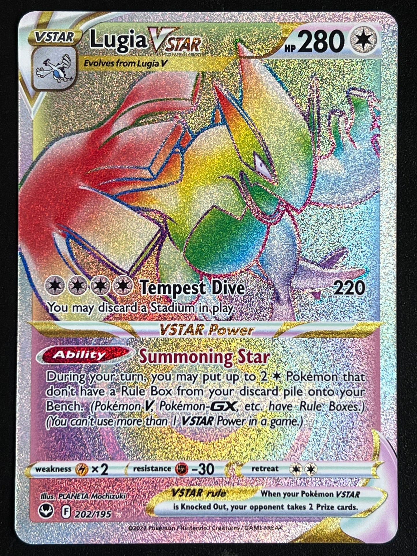 202/195 Lugia VStar - Pokémon Silver Tempest Rainbow Secret Rare