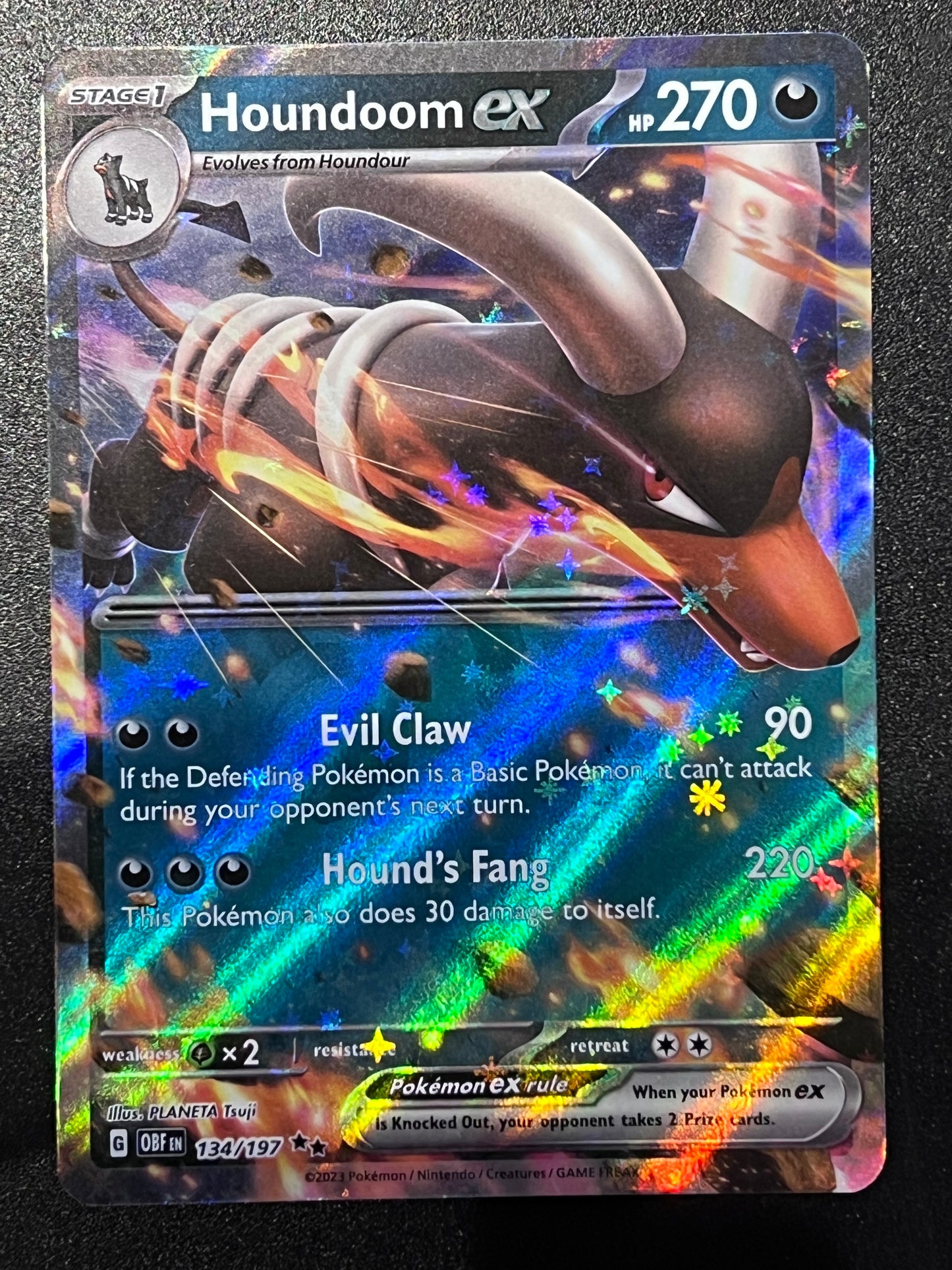 134/197 Houndoom Ex - Pokémon Obsidian Flames Double Rare