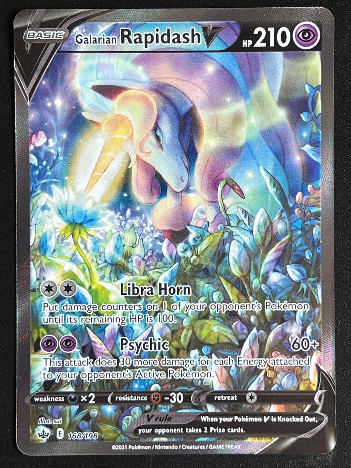 168/198 Galarian Rapidash V - Pokémon Chilling Reign Alternate Full Art