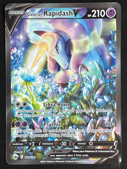168/198 Galarian Rapidash V - Pokémon Chilling Reign Alternate Full Art