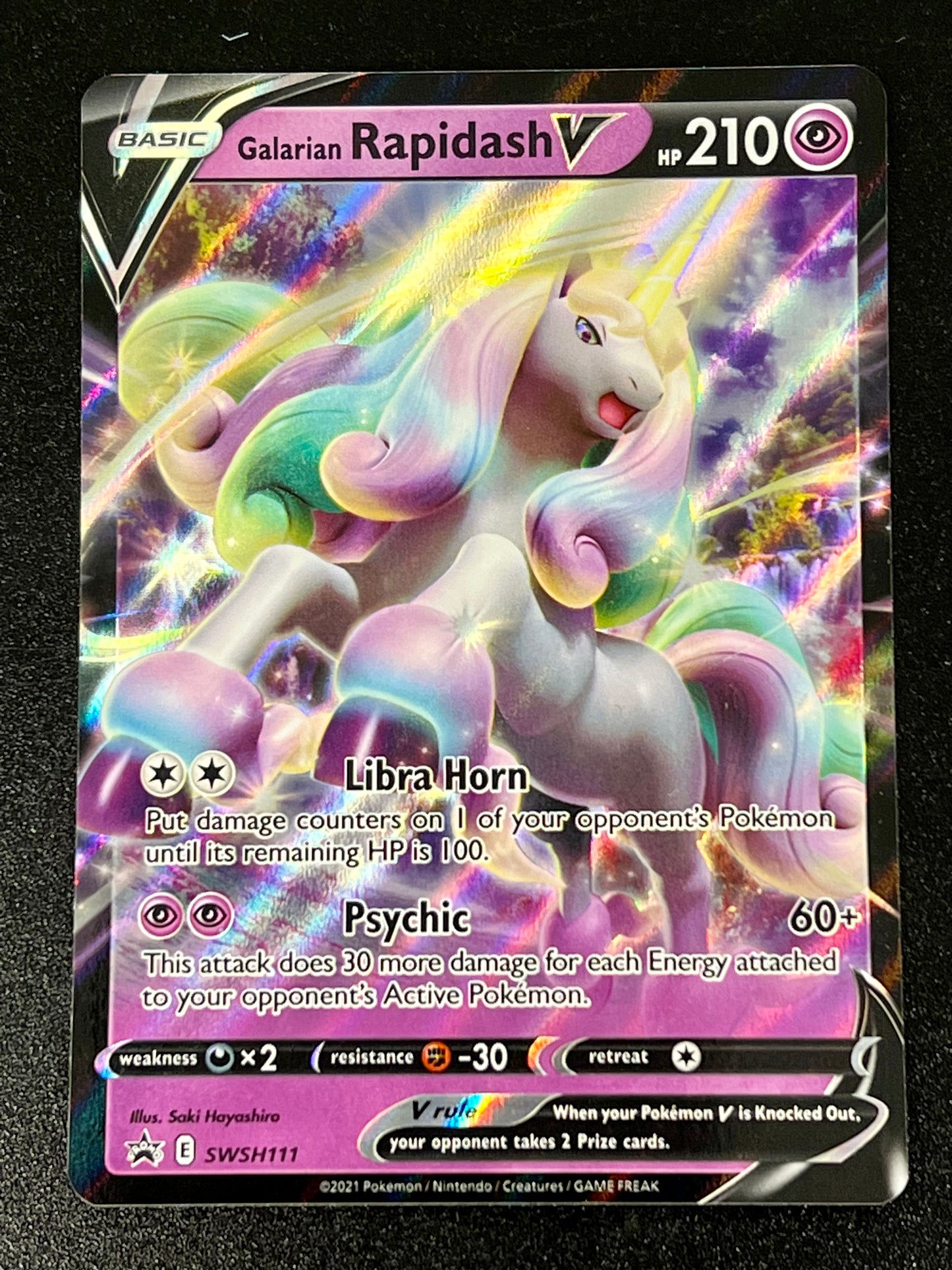 SWSH111 Galarian Rapidash V - Black Star Promo