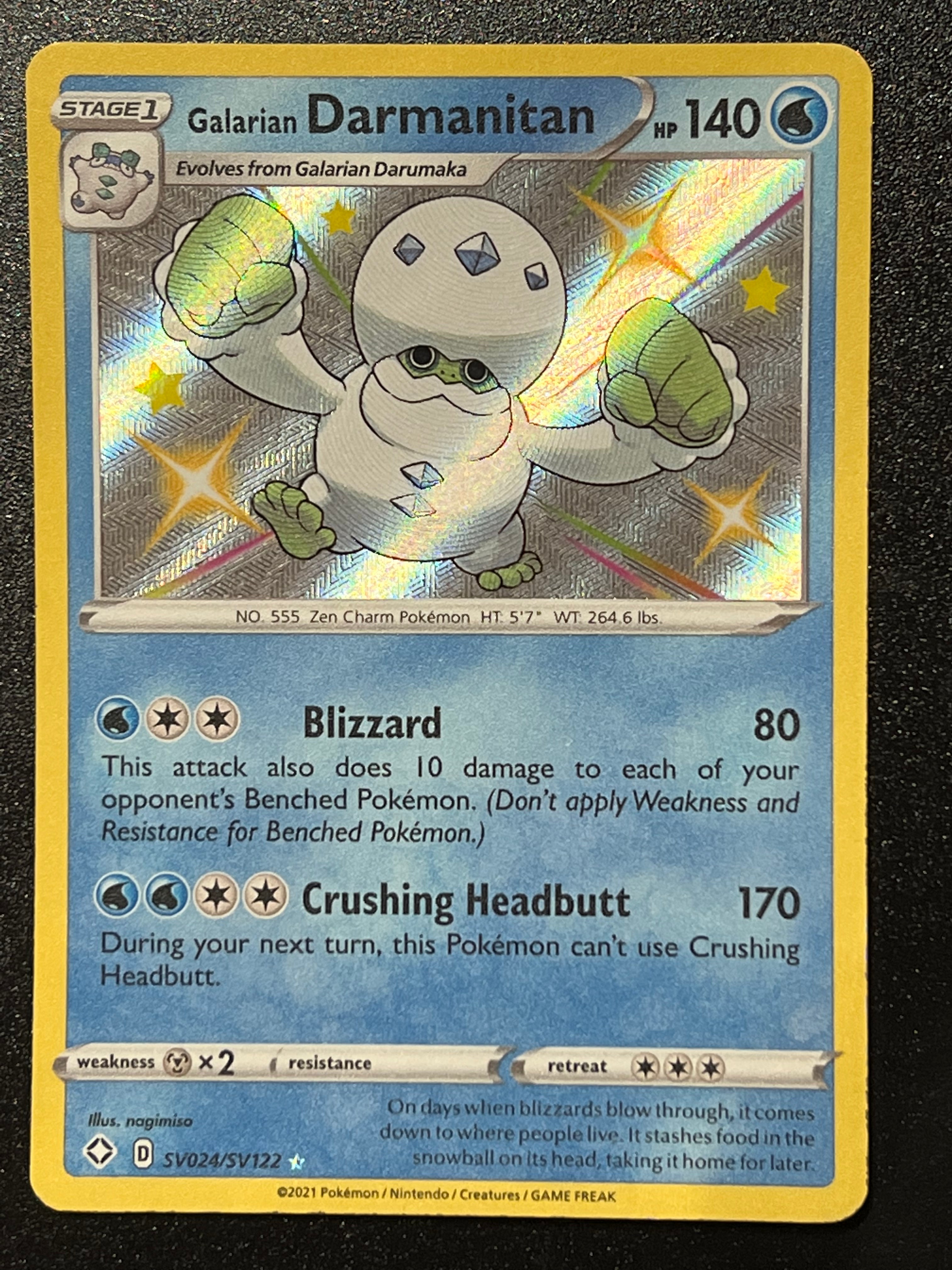 SV024/SV122 Galarian Darmanitan - Pokmon Shining Fates Shiny Rare Jarvvos SV024/SV122 Galarian Darmanitan - Pokmon Shining Fates Shiny Rare Jarvvos