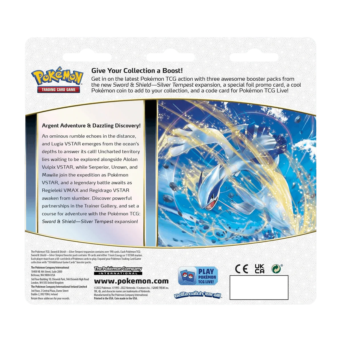 Pokémon TCG: SwSh12 - Silver Tempest 3 Booster Blister (Togetic)