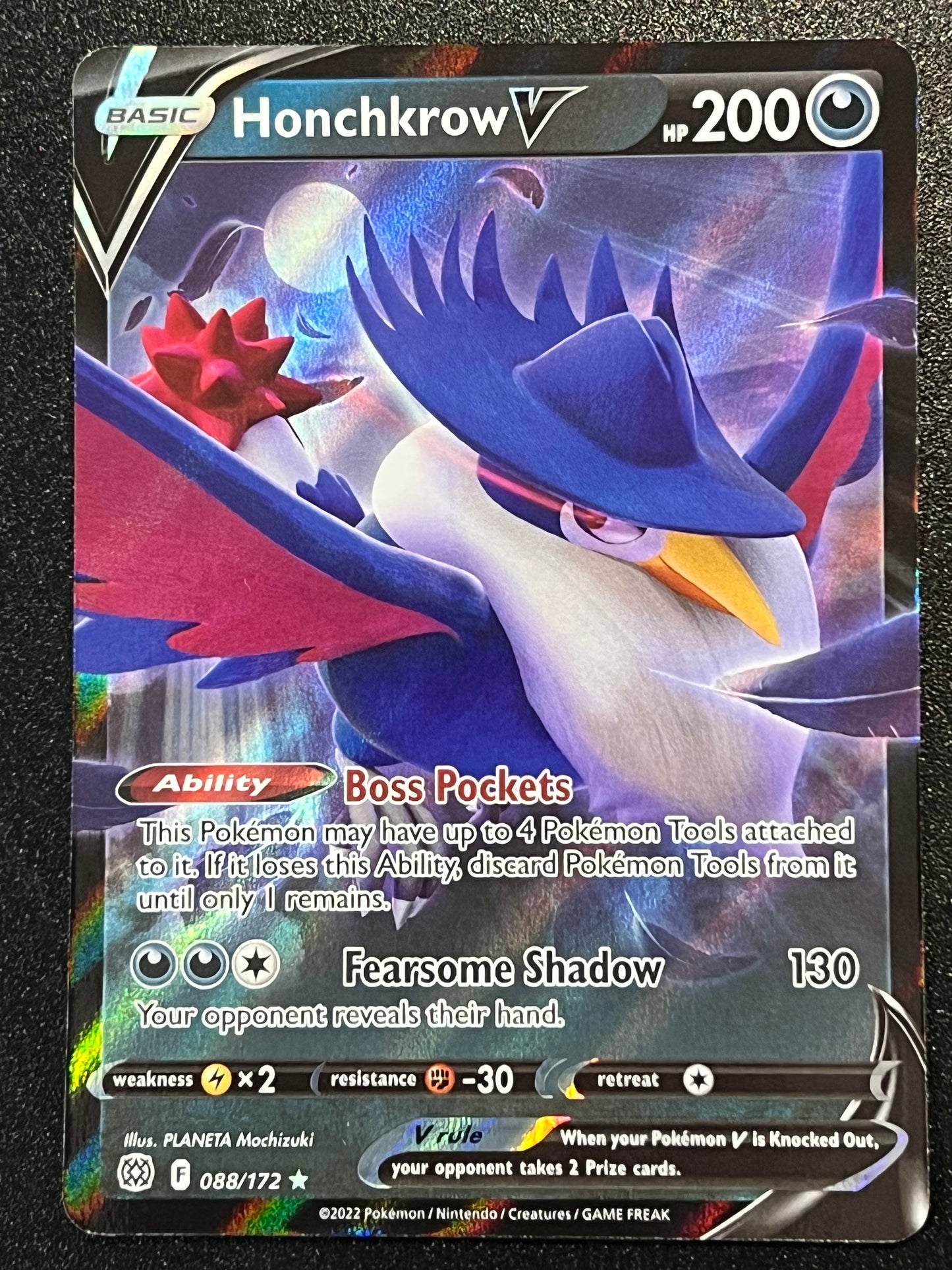 088/172 Honchkrow V - Pokémon Brilliant Stars Ultra Rare