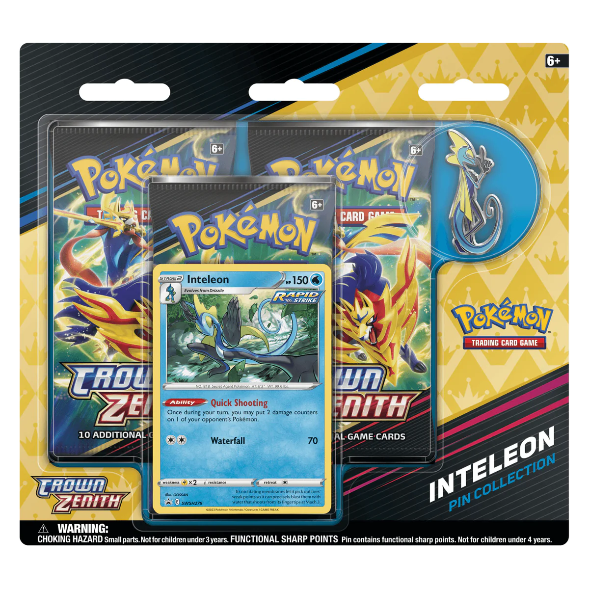 Pokémon TCG: SwSh12.5 - Crown Zenith 3 Booster Blister (Inteleon)