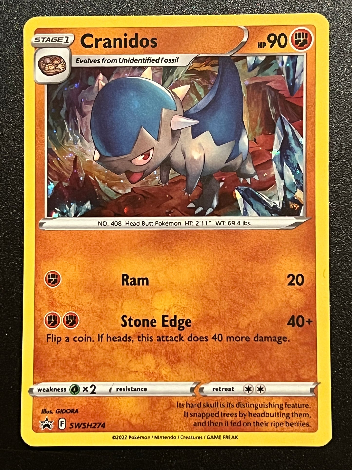 SWSH274 Cranidos - Black Star Promo