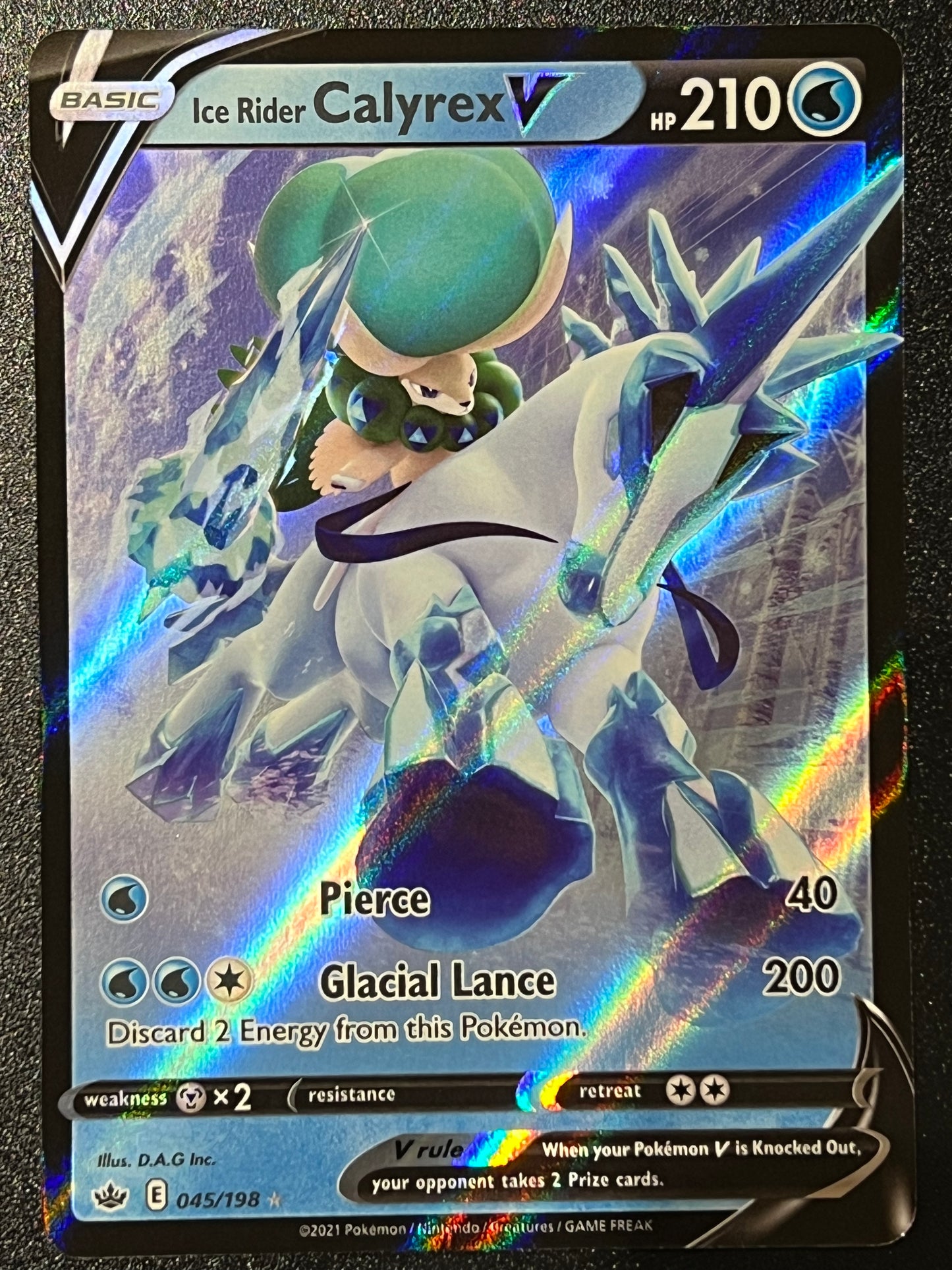 045/198 Ice Rider Calyrex V - Pokémon Chilling Reign Ultra Rare