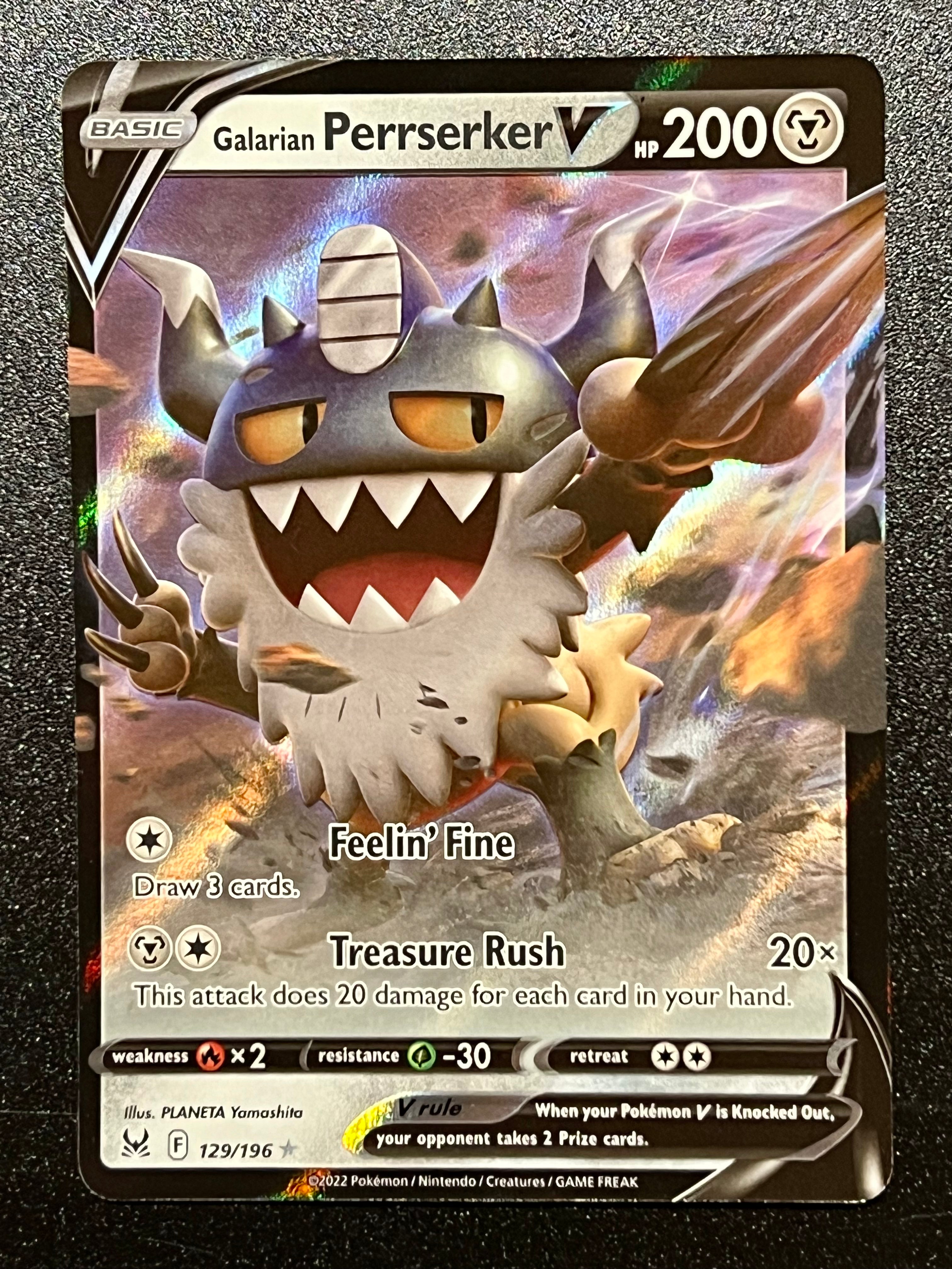 Galarian Perrserker V - 129/196 Lost Origin Rare Holo Jarvvos Galarian Perrserker V - 129/196 Lost Origin Rare Holo Jarvvos