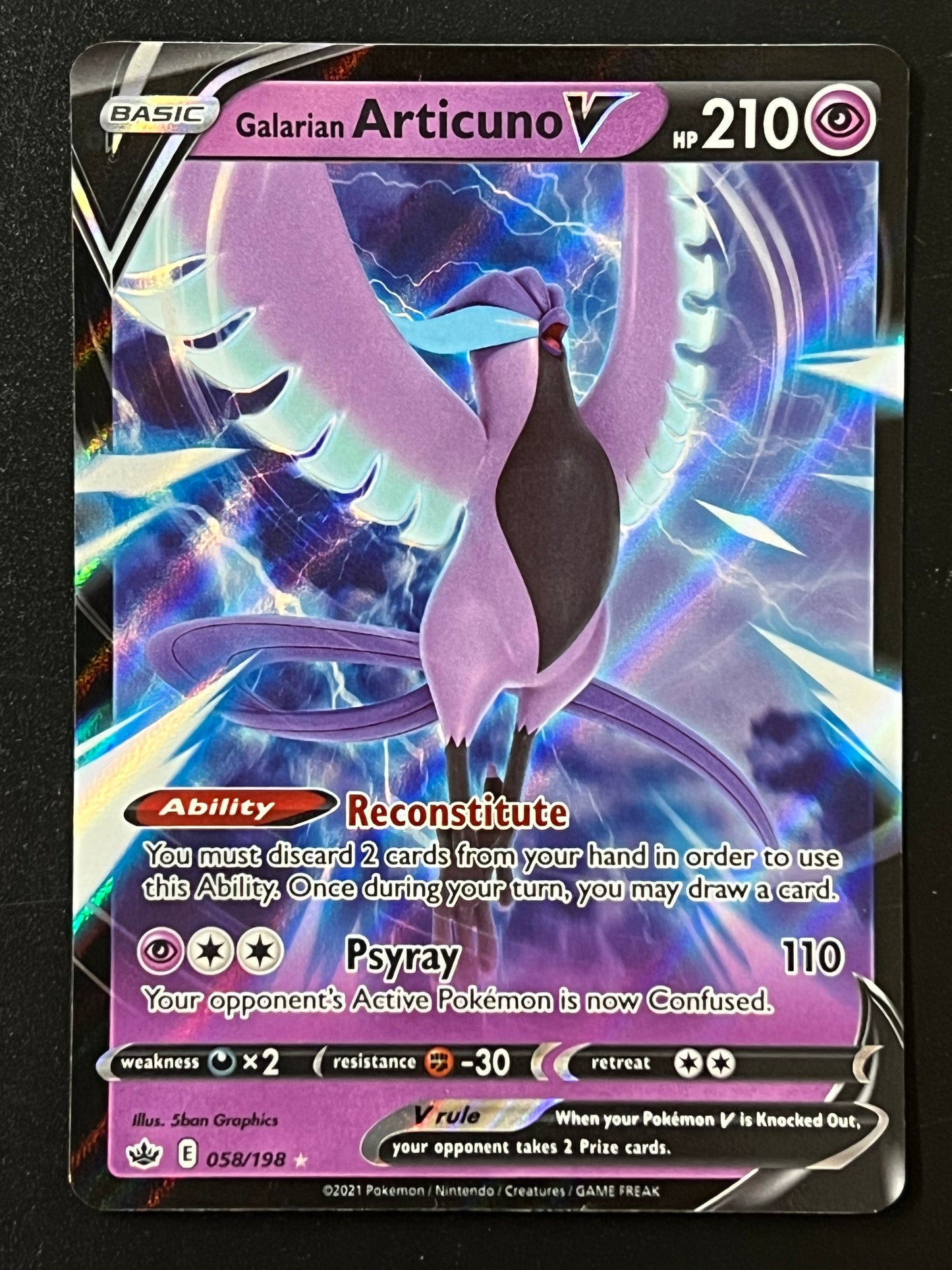 058/198 Galarian Articuno V - Pokémon Chilling Reign Ultra Rare