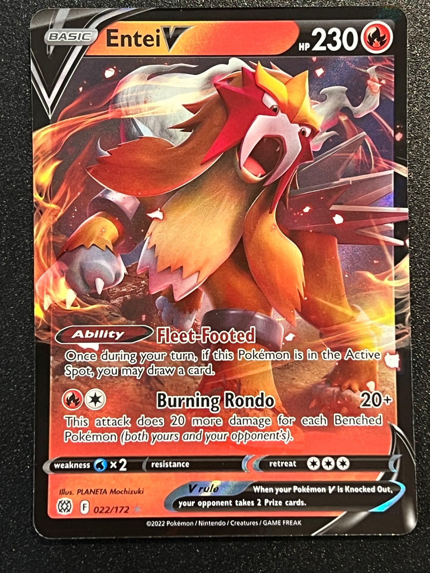 022/172 Entei V - Pokémon Brilliant Stars Ultra Rare