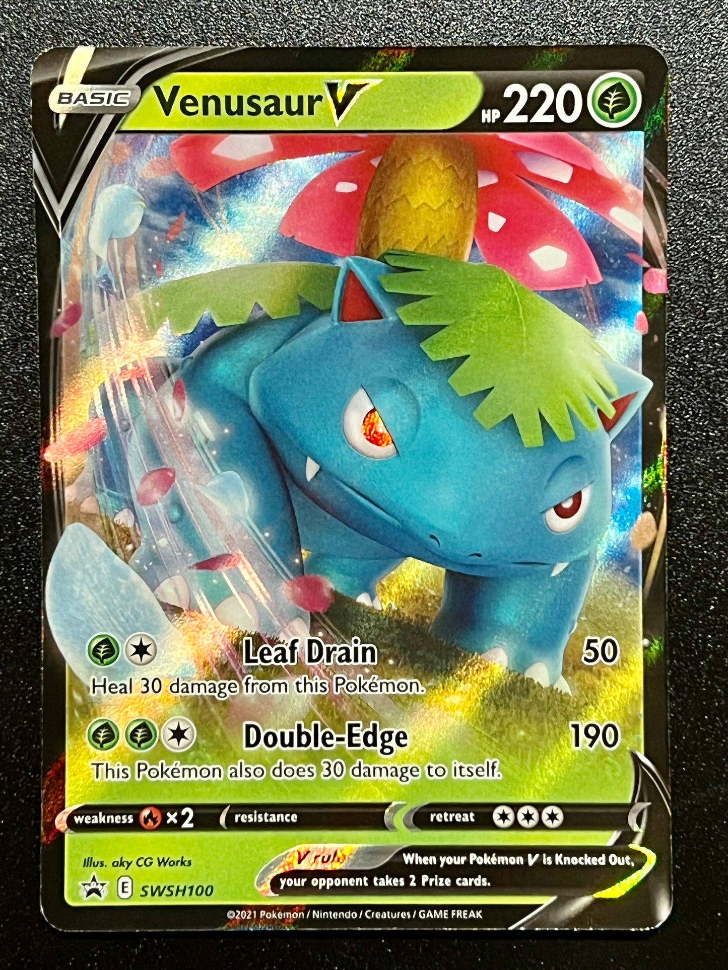 SWSH100 Venusaur V - Black Star Promo