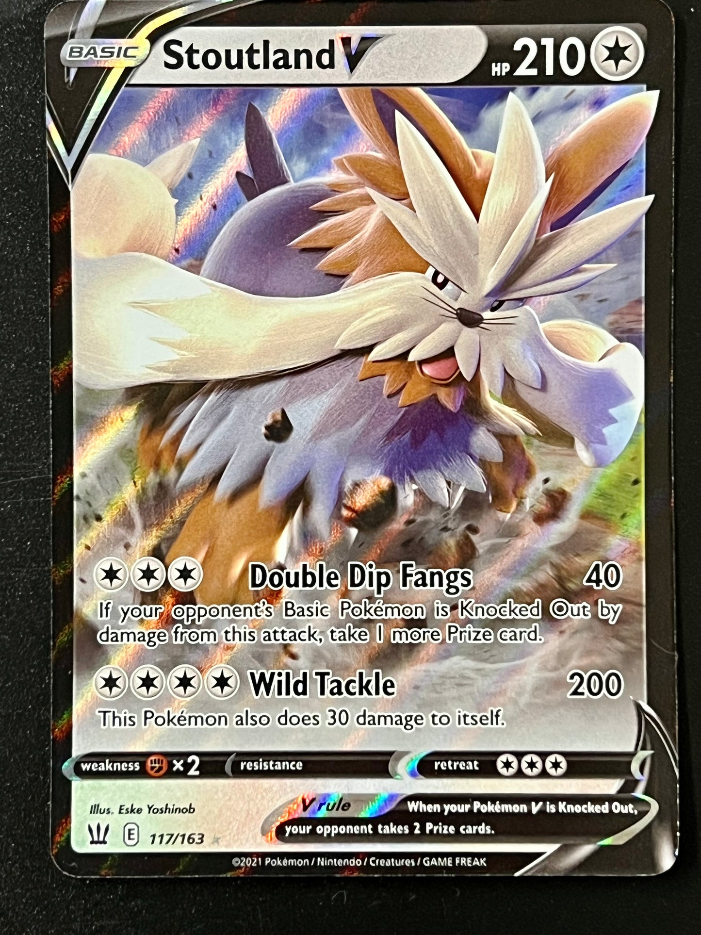 117/163 Stoutland V - Pokémon Battle Styles Ultra Rare