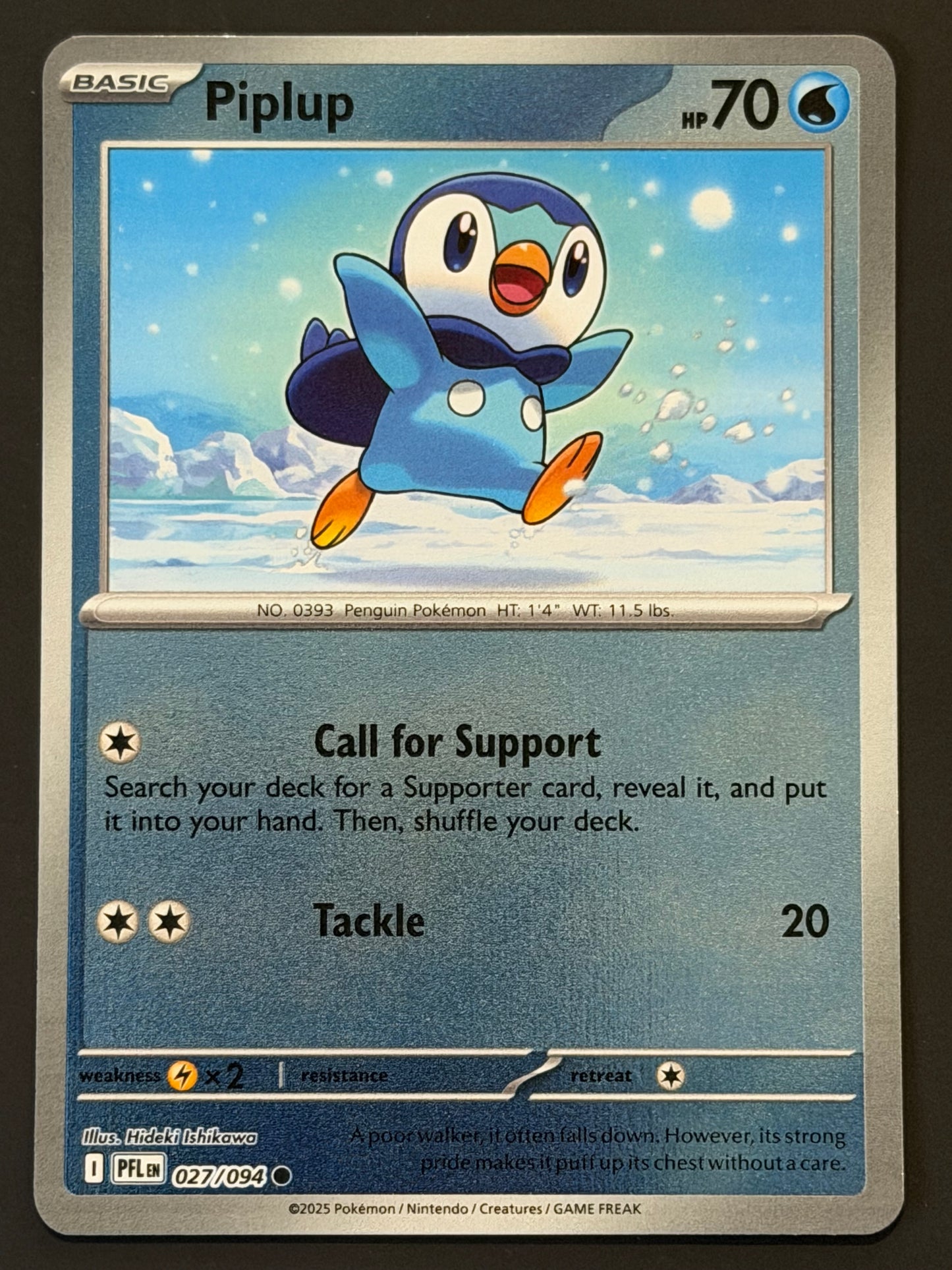 027/094 Piplup - Pokémon Phantasmal Flames Common Reverse