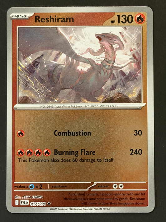 017/094 Reshiram - Pokémon Phantasmal Flames Rare Reverse