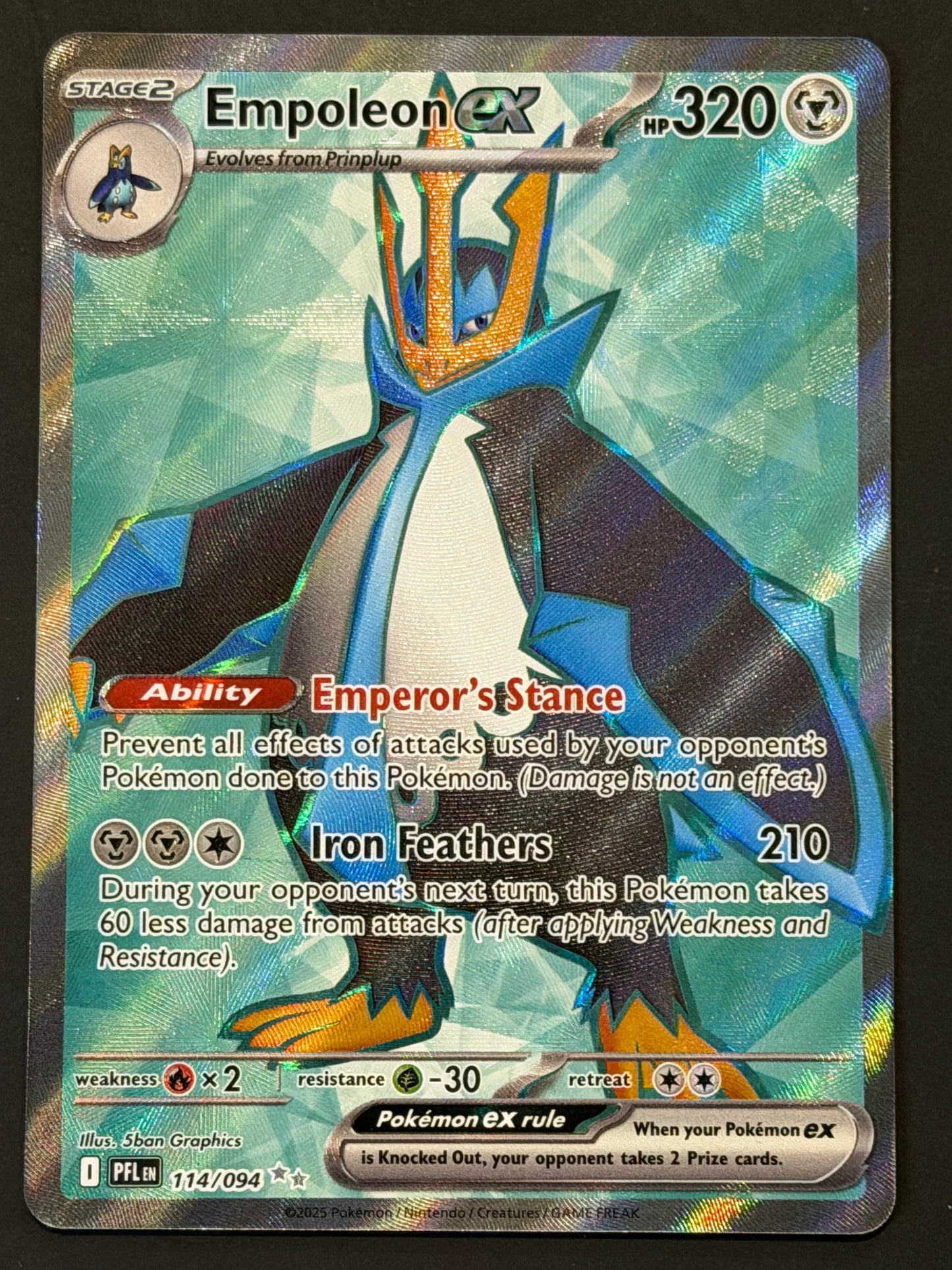 114/094 Empoleon Ex - Pokémon Phantasmal Flames Ultra Rare