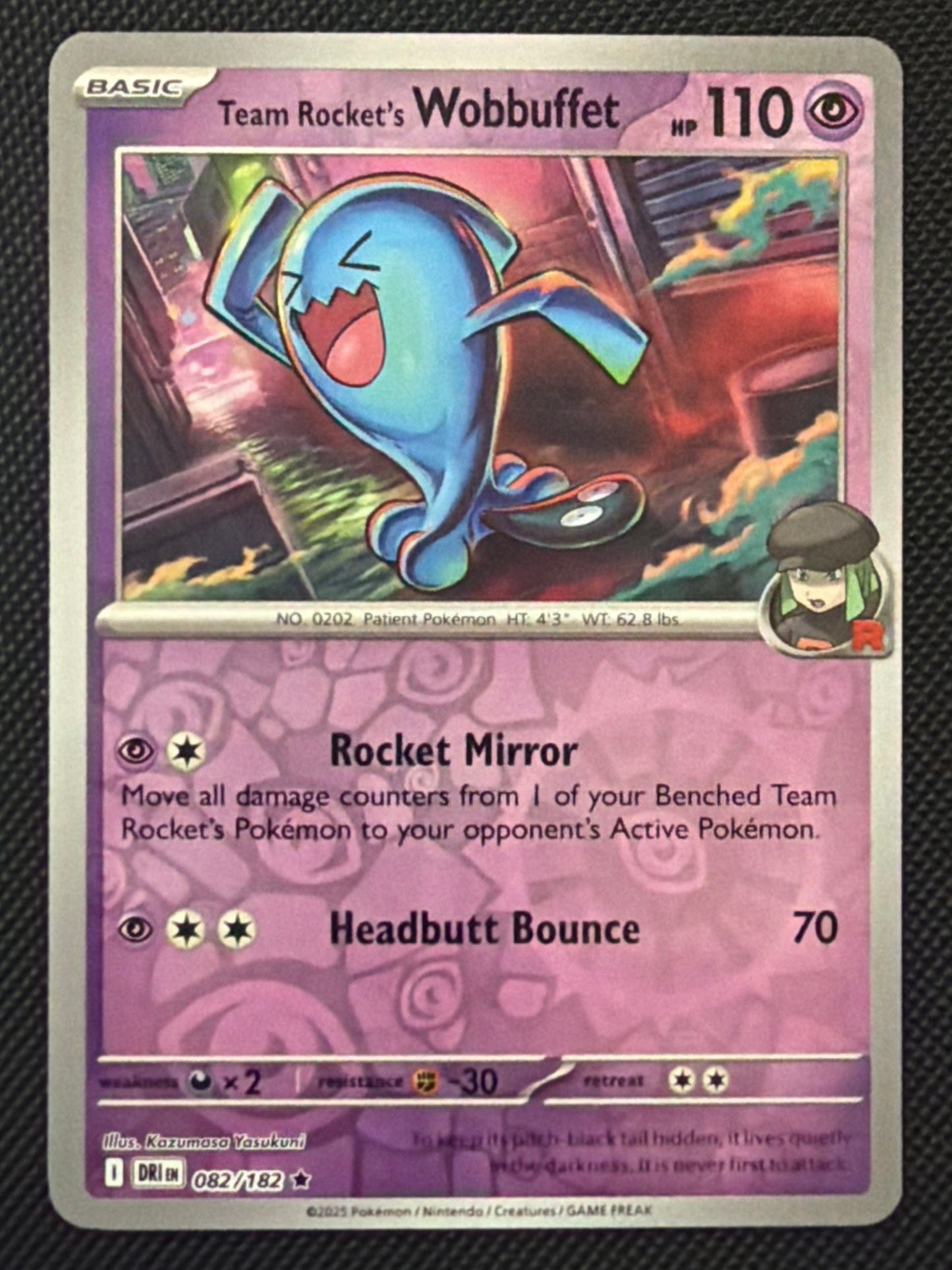 082/182 Team Rocket’s Wobbuffet - Pokémon Destined Rivals Rare Reverse