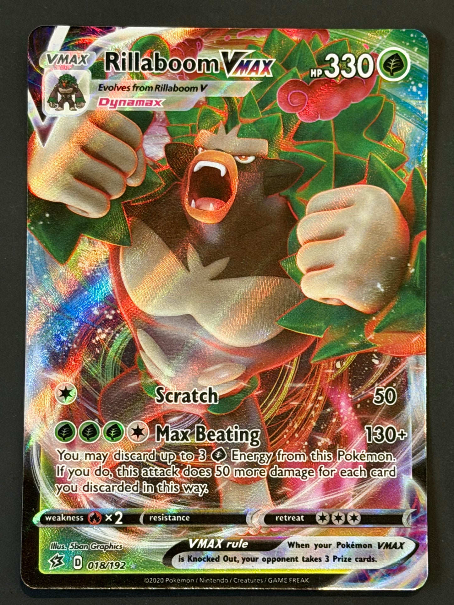 018/192 Rillaboom VMax - Pokémon Rebel Clash Ultra Rare
