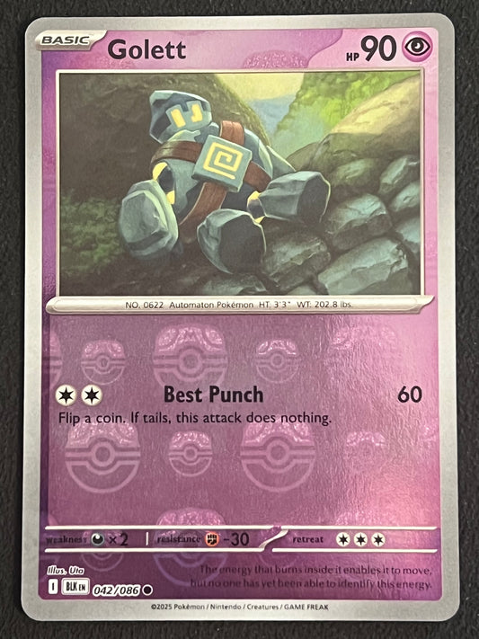 042/086 Golett - Pokémon Black Bolt Common Reverse MASTERBALL