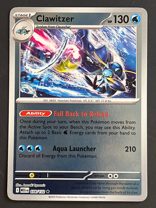 038/132 Clawitzer - Pokémon Mega Evolution Base Rare Reverse
