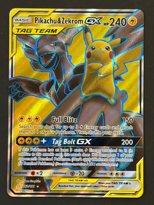 162/181 Pikachu & Zekrom Gx - Pokémon Team Up Tag Team Full Art