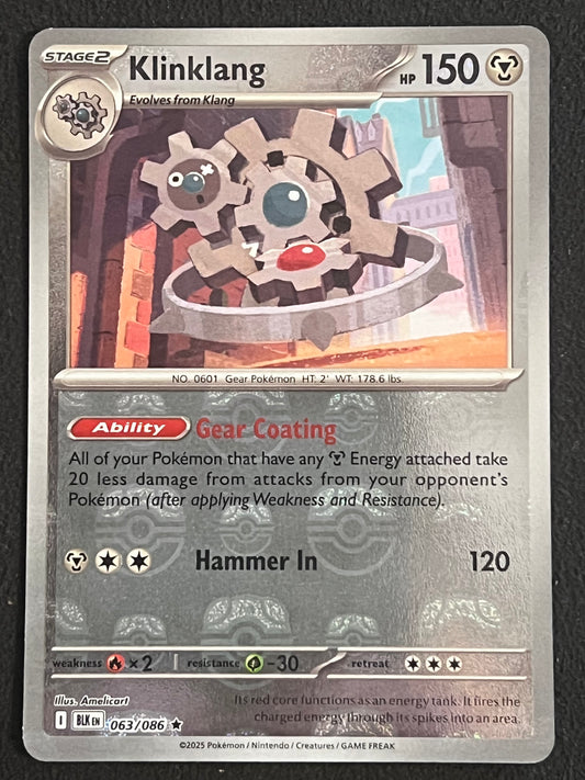 063/086 Klinklang - Pokémon Black Bolt Rare Reverse MASTERBALL