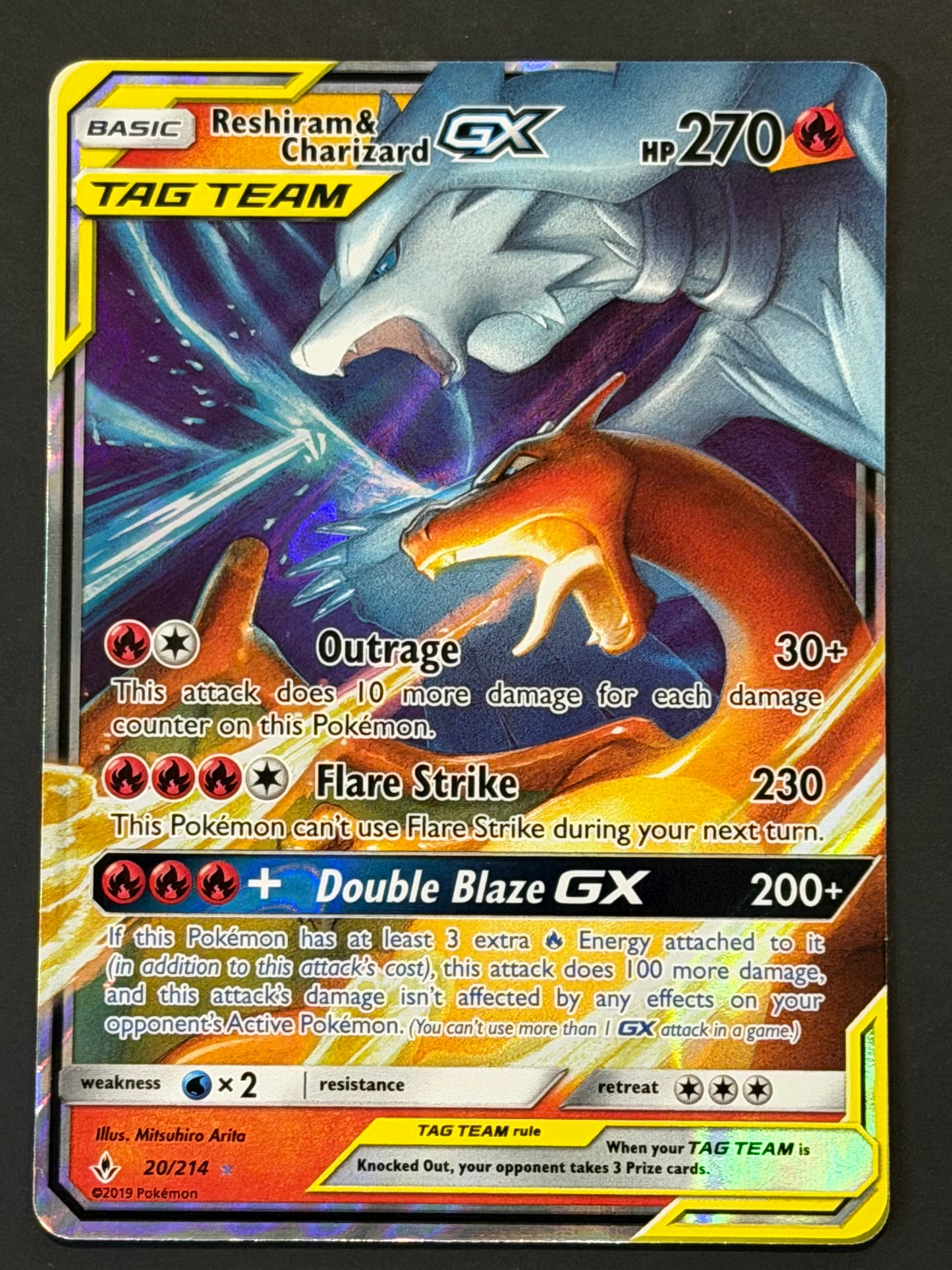 020/214 Reshiram & Charizard Gx - Pokémon Unbroken Bonds Tag Team Ultra Rare