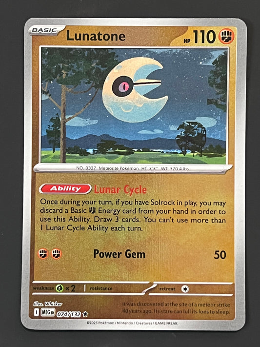 074/132 Lunatone - Pokémon Mega Evolution Base Rare Reverse