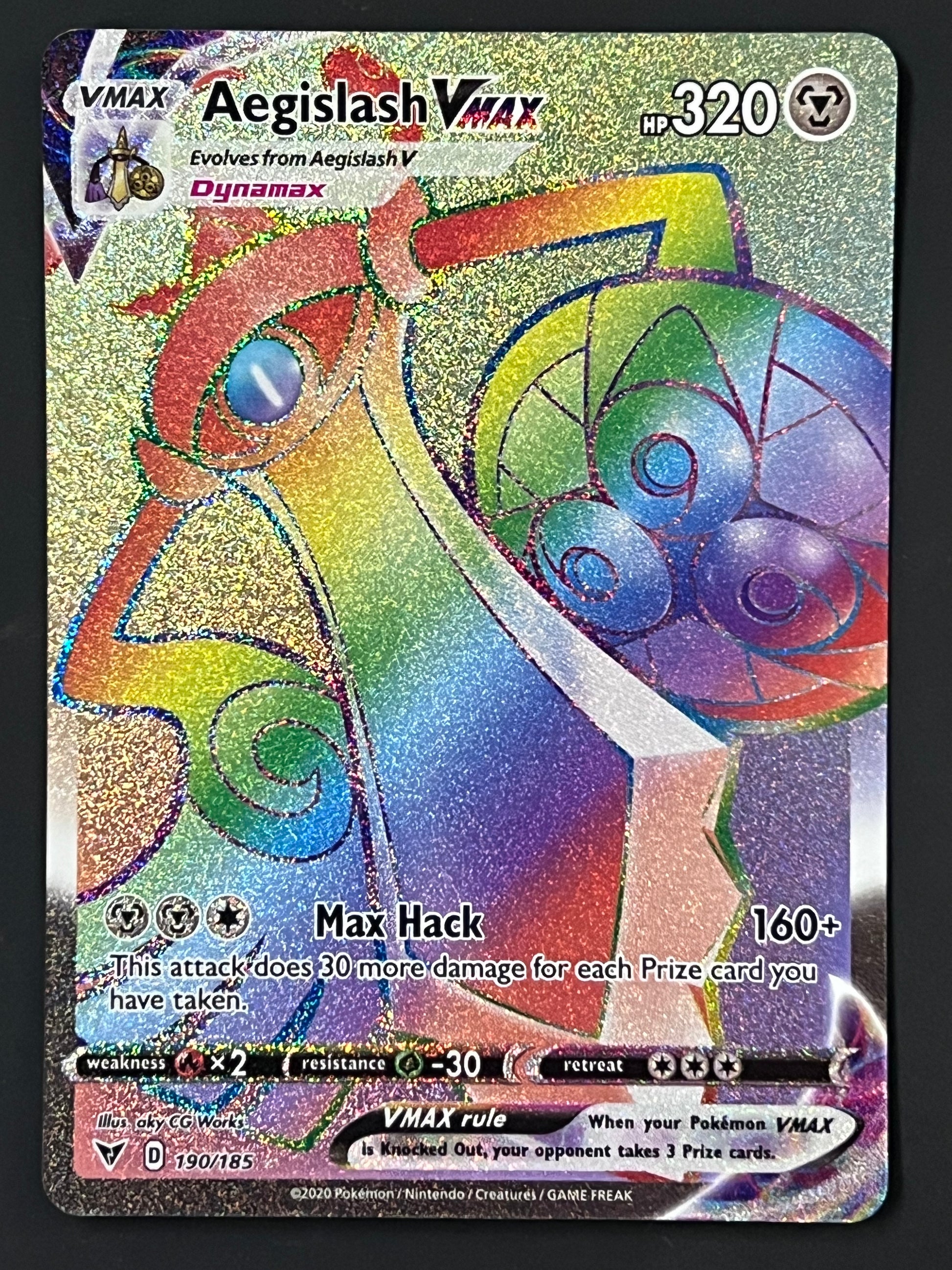 190/185 Aegislash VMax - Pokmon Vivid Voltage Rainbow Secret Rare Jarvvos 190/185 Aegislash VMax - Pokmon Vivid Voltage Rainbow Secret Rare Jarvvos