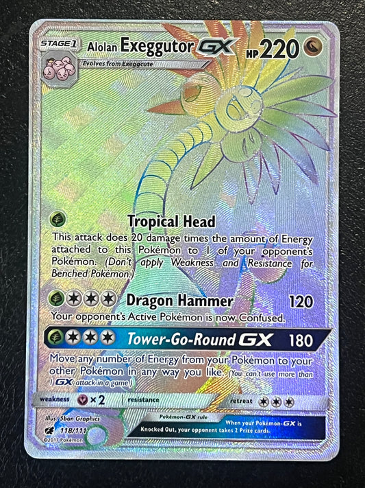 118/111 Alolan Exeggutor Gx - Pokémon Crimson Invasion Rainbow Secret Rare