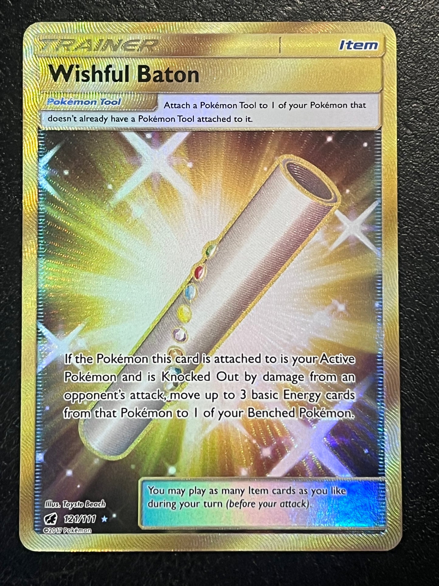 121/111 Wishful Baton - Pokémon Crimson Invasion Gold Secret Rare