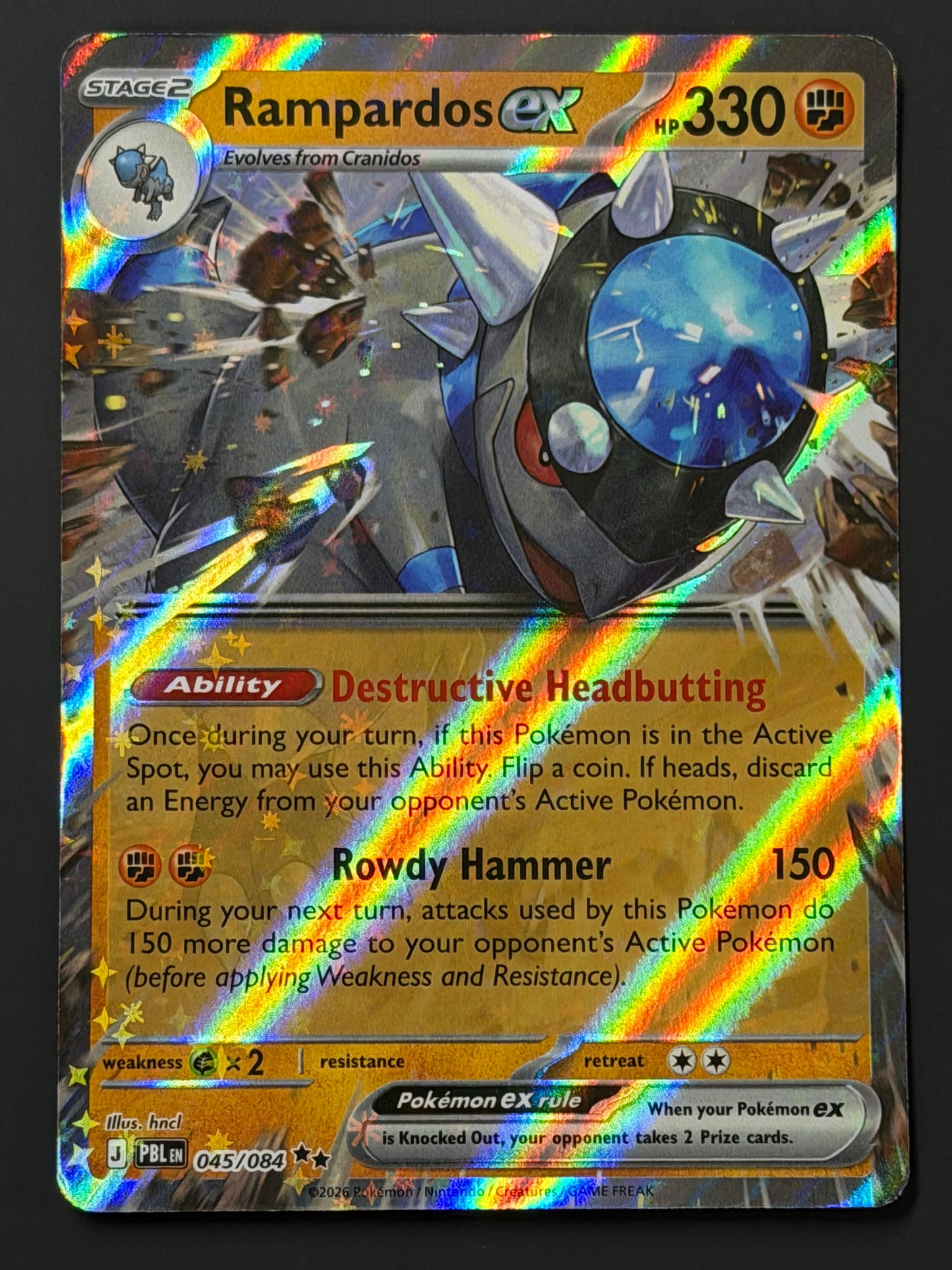 045/084 Rampardos ex - Pokémon Pitch Black Double Rare