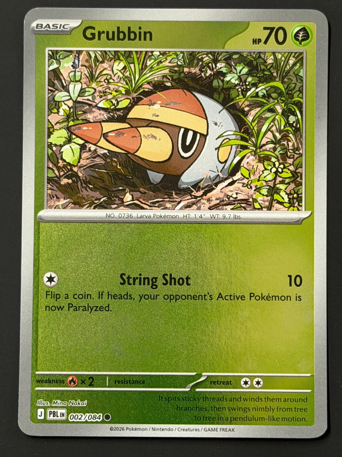 002/084 Grubbin - Pokémon Pitch Black Common Reverse