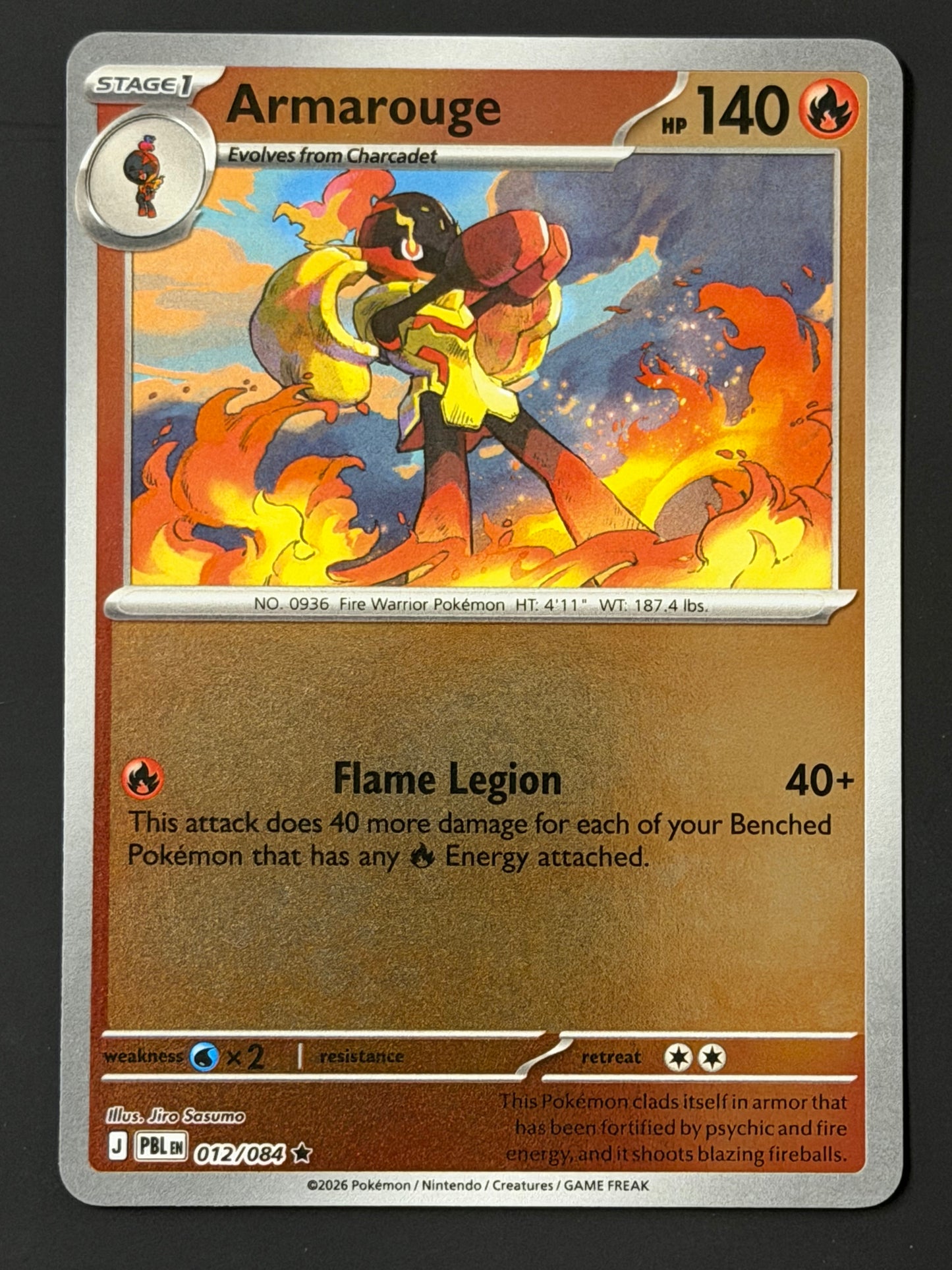 012/084 Armarouge - Pokémon Pitch Black Rare Reverse