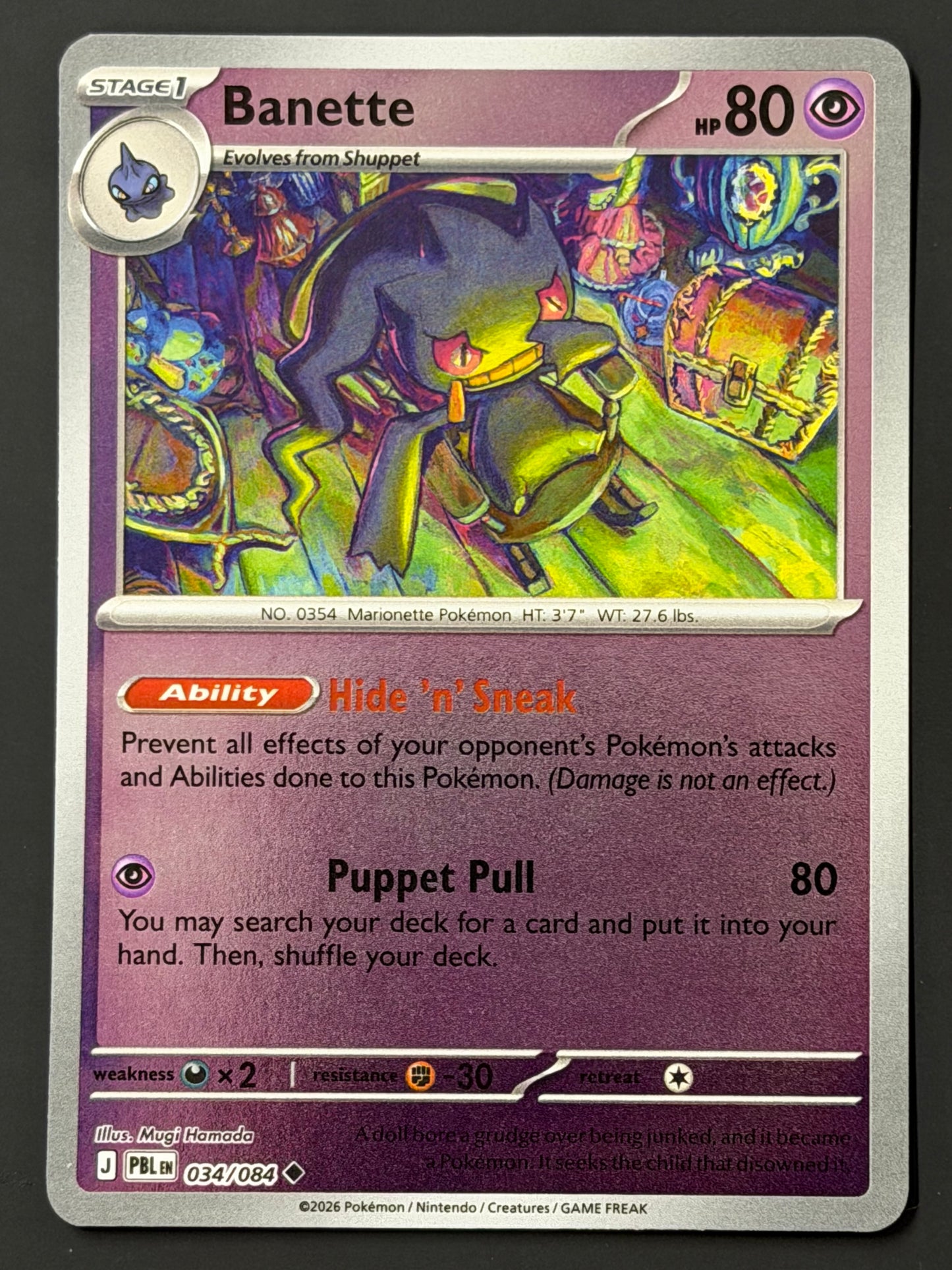 034/084 Banette - Pokémon Pitch Black Uncommon Reverse