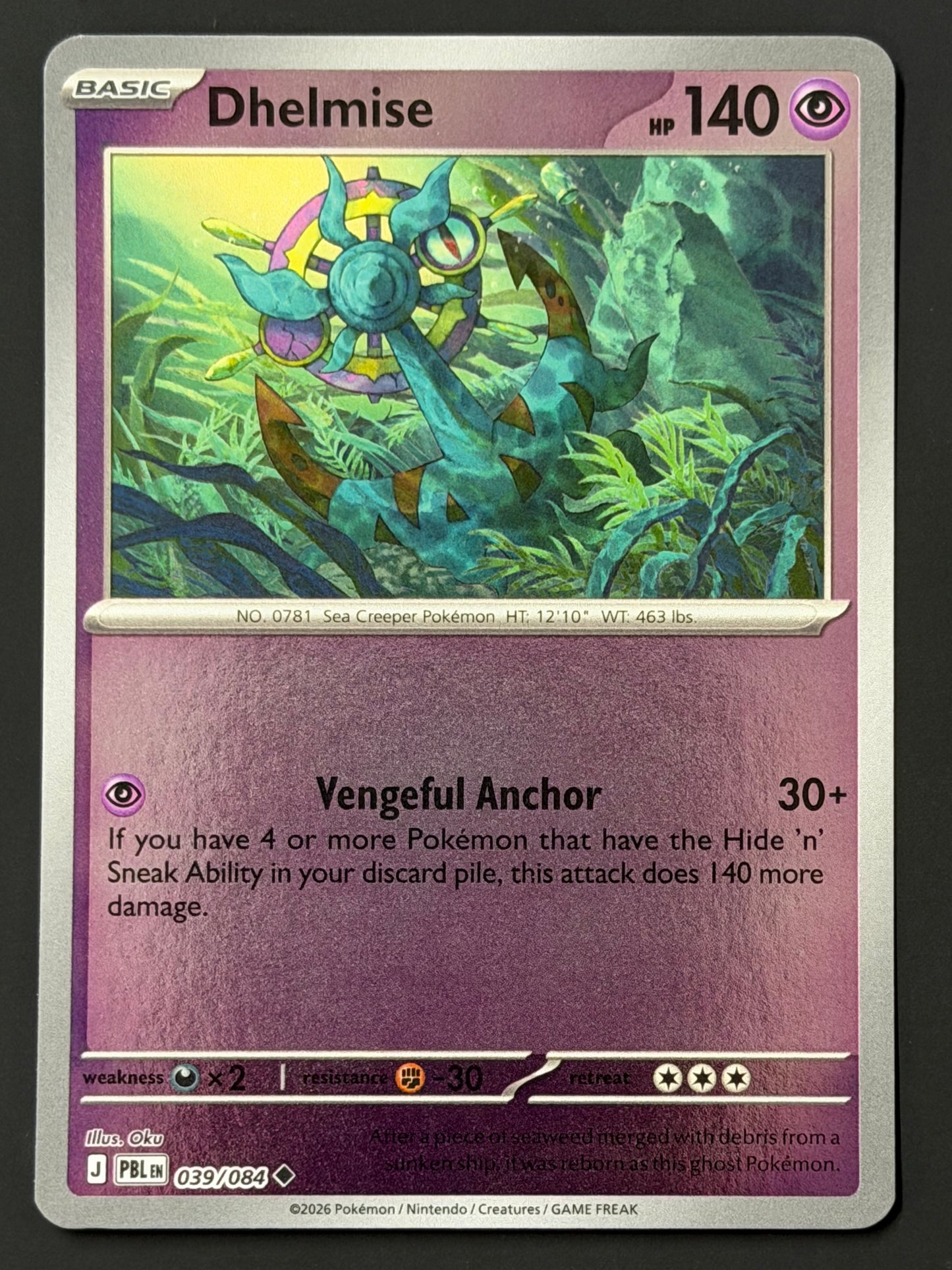 039/084 Dhelmise - Pokémon Pitch Black Uncommon Reverse