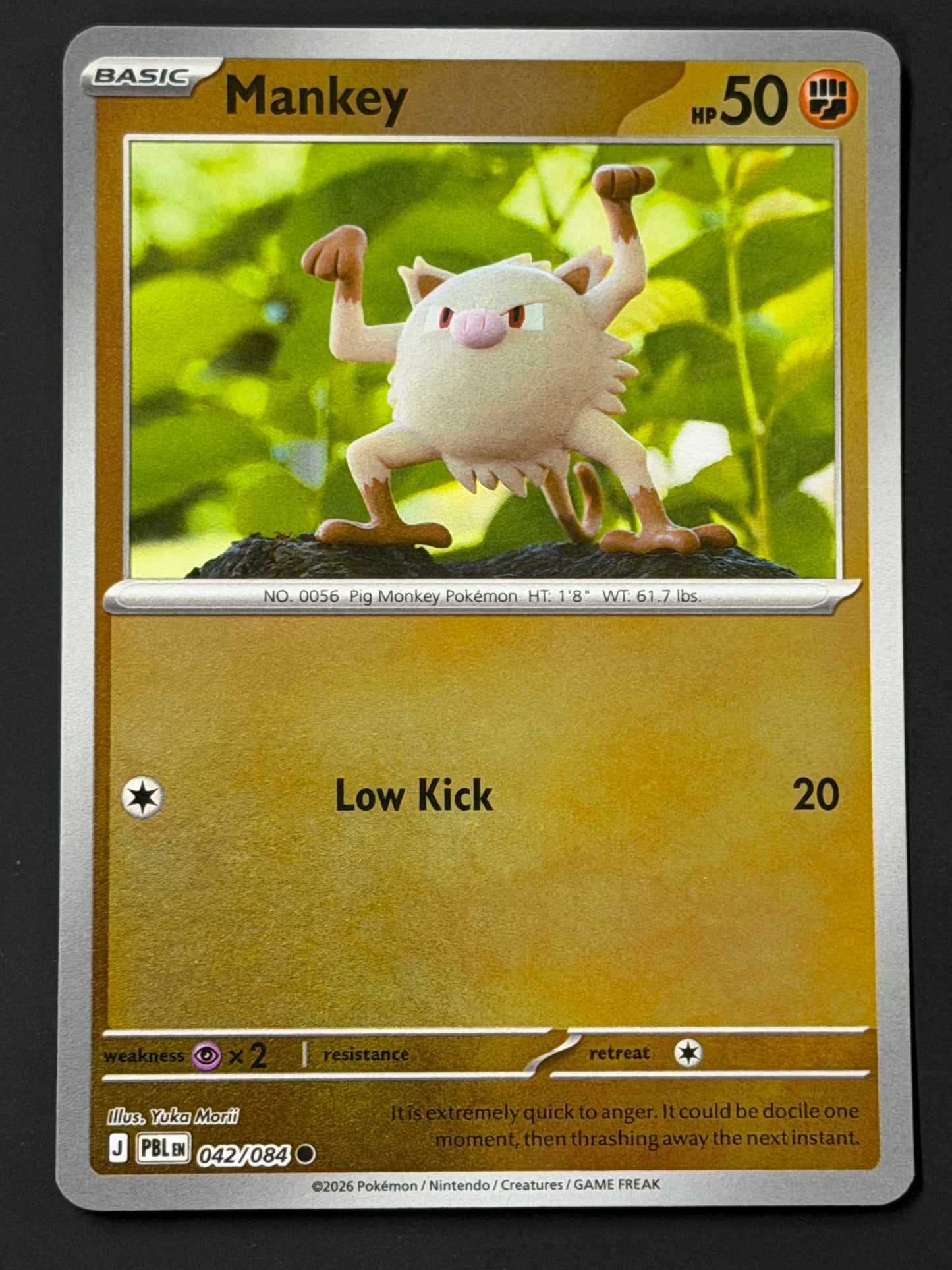 042/084 Mankey - Pokémon Pitch Black Common Reverse