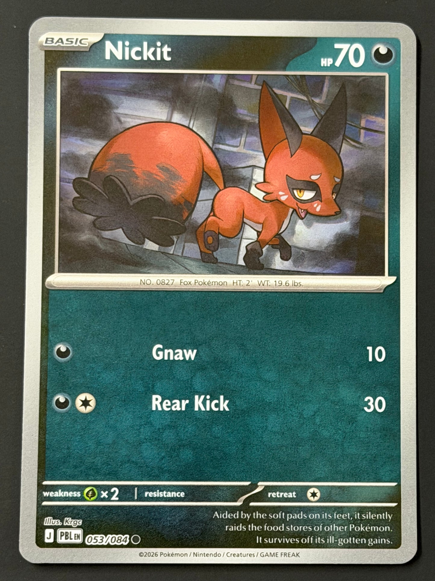 053/084 Nickit - Pokémon Pitch Black Common Reverse
